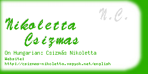 nikoletta csizmas business card