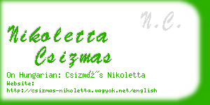 nikoletta csizmas business card